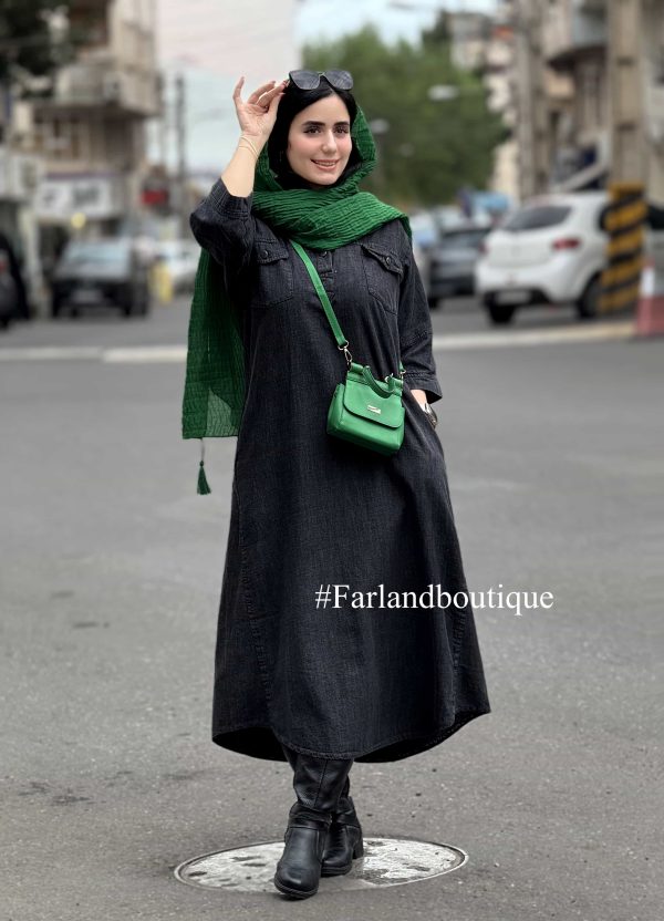 پیراهن جین آسمان کد 489
