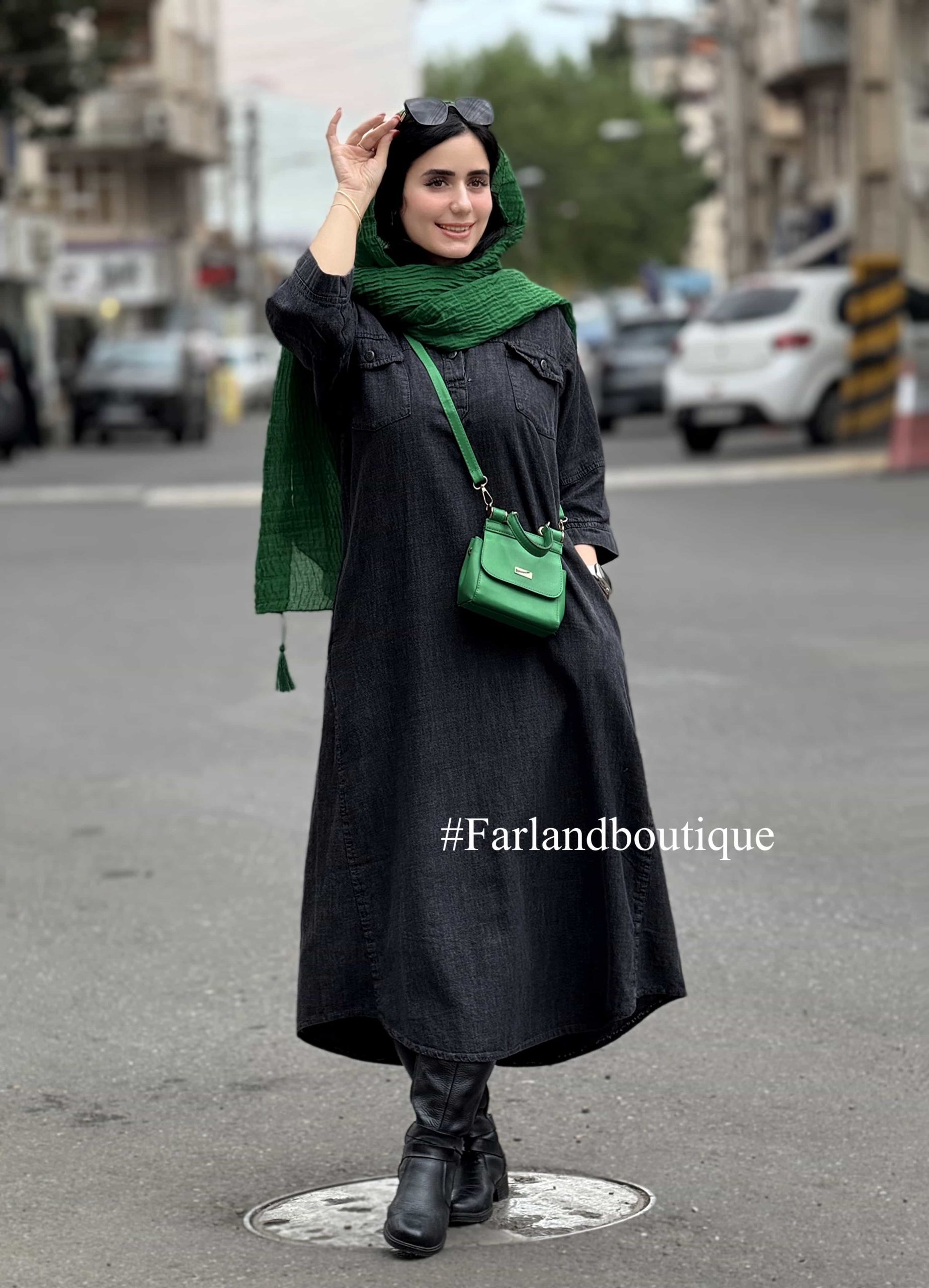 پیراهن جین آسمان کد 489